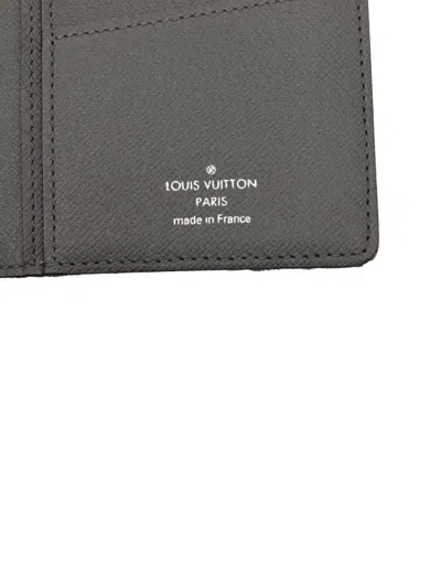 Pre-owned Louis Vuitton 2015 Taiga Brazza Wallet Long Wallets In Gray