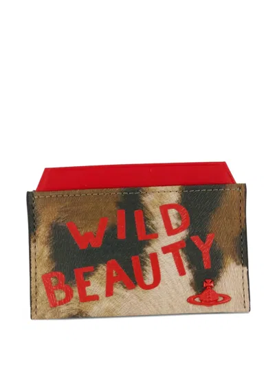 Vivienne Westwood Orb Leopard Card Case In Multi