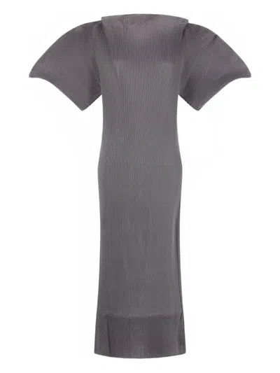 Melitta Baumeister Pleated Midi Dress In Gray