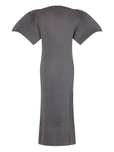 Melitta Baumeister Pleated Midi Dress In Gray