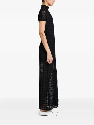 Proenza Schouler Zein Textured Midi Dress In Black