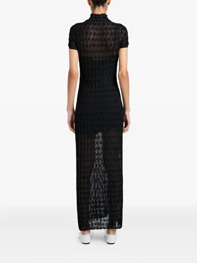 Proenza Schouler Zein Textured Midi Dress In Black