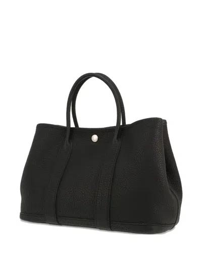 Pre-owned Hermes 2019 Garden Party Leather Tote Bag In Black