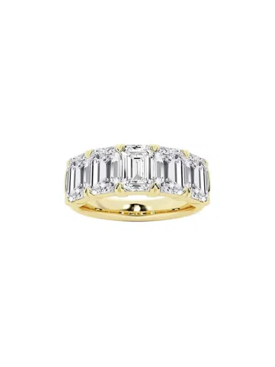 Tilla 14k Yellow Gold Diamond Half Eternity Ring In Multi