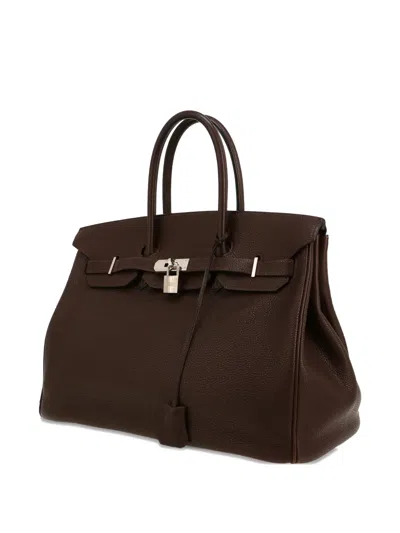 Pre-owned Hermes 2006 Birkin 35 Flap-fastening Tote Bag In Brown
