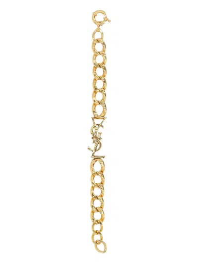 Saint Laurent Cassandre Chain Bracelet In Gold