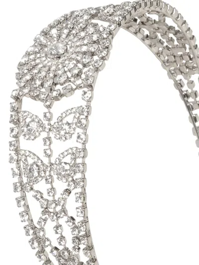 Jennifer Behr Clarabow Crystal Headband In Silver