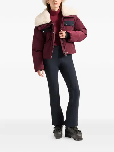 Fusalp Lakki Faux-fur-collar Jacket In Burgundy