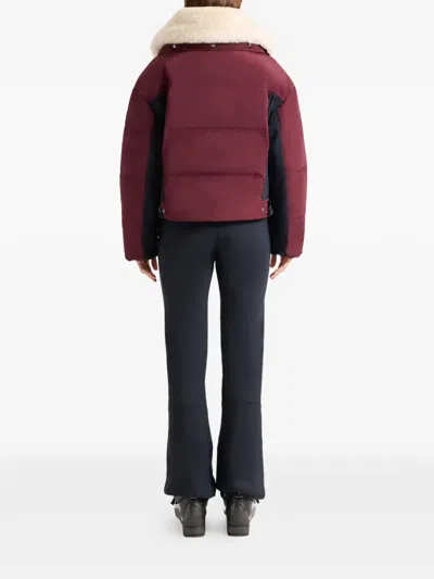 Fusalp Lakki Faux-fur-collar Jacket In Burgundy