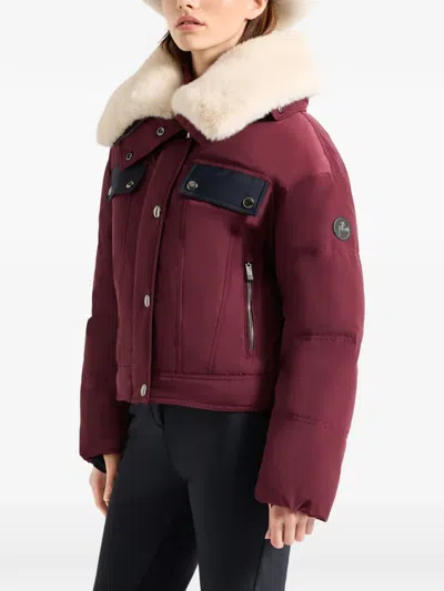 Fusalp Lakki Faux-fur-collar Jacket In Burgundy