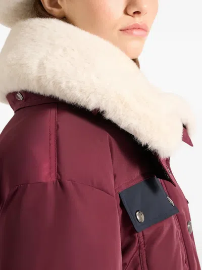 Fusalp Lakki Faux-fur-collar Jacket In Burgundy