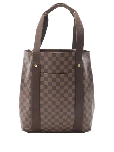 Pre-owned Louis Vuitton 2011 Damier Ebene Cabas Beaubourg Tote Bag In Brown