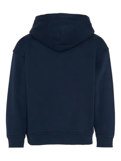 Tommy Hilfiger Junior Logo-print Long-sleeve Hoodie In Blue