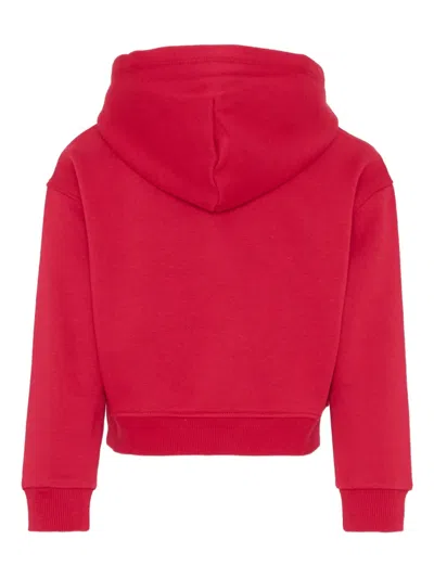 Tommy Hilfiger Junior Embellished-logo Long-sleeve Hoodie In Red