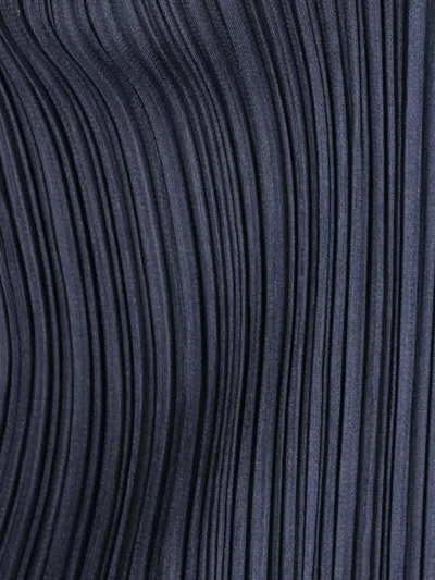 Issey Miyake Pleated T-shirt In Blue