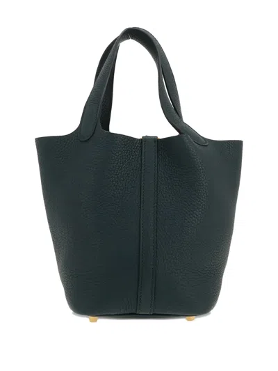 Pre-owned Hermes 2021 Picotin 18 Tightening-strap Tote Bag In Green