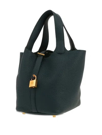 Pre-owned Hermes 2021 Picotin 18 Tightening-strap Tote Bag In Green