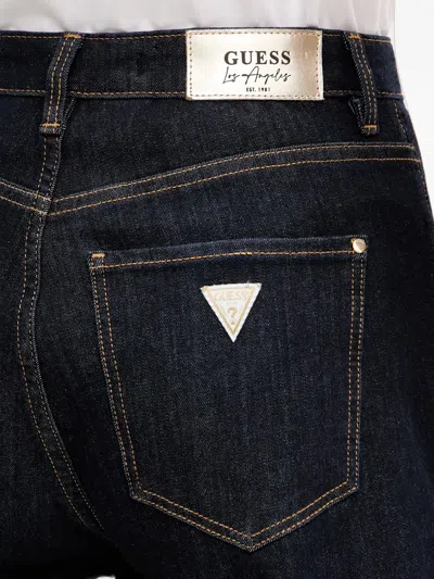Guess Usa Logo-patch Jeans In Blue