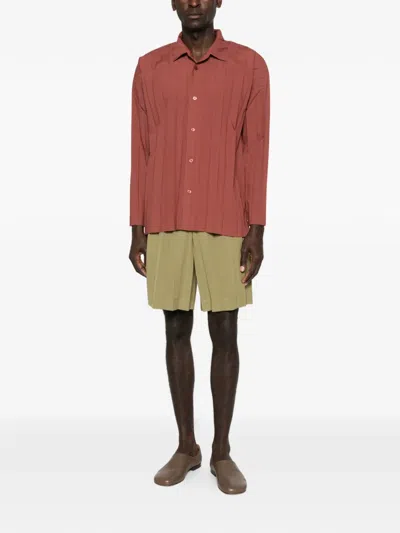Issey Miyake Pleated Shirt In Neutral