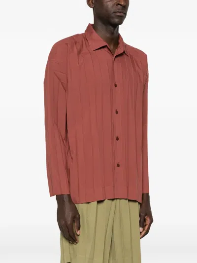Issey Miyake Pleated Shirt In Neutral