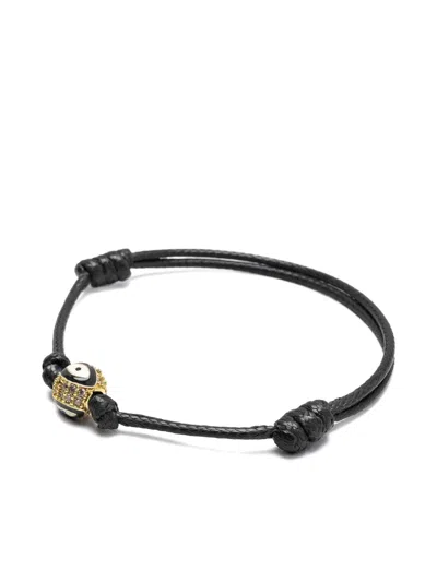 Nialaya Jewelry Evil Eye String Bracelet In Black