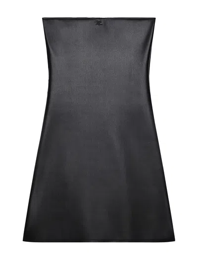 Courrèges Mini "bustier Lingerie" Dress In Black
