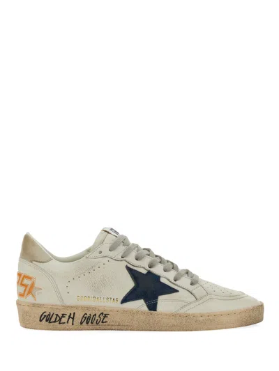 Golden Goose Ballstar Nappa Upper Toe And Spur Suede Star Leather Heel Sneakers Beige In White