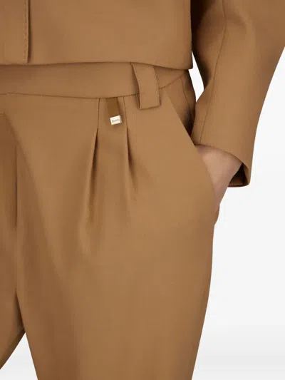 Herno Pleated-front Trousers In Brown