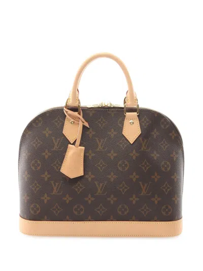 Pre-owned Louis Vuitton 2021-2025 Monogram Alma Pm Satchel In Brown