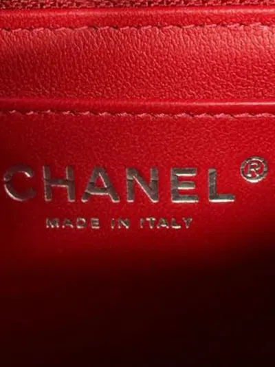 Pre-owned Chanel 2021-2025 Mini Square Classic Caviar Single Flap Crossbody Bag In Red