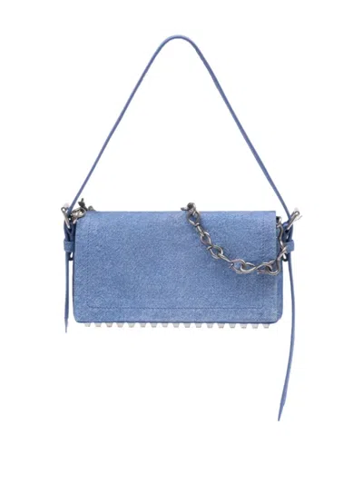 Alexander Wang Embossed Chain Ricco Shoulder Bag In Blue