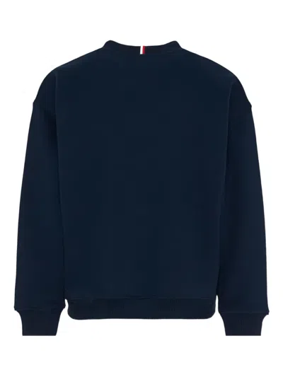Tommy Hilfiger Junior Logo-embroidered Crew Neck Sweatshirt In Black