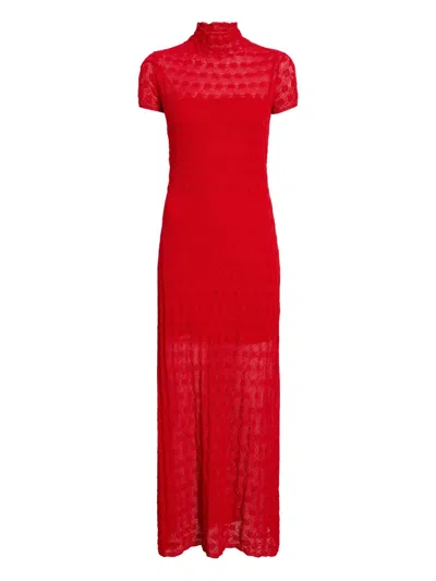 Proenza Schouler Zein Textured Midi Dress In Red