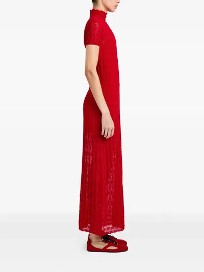 Proenza Schouler Zein Textured Midi Dress In Red