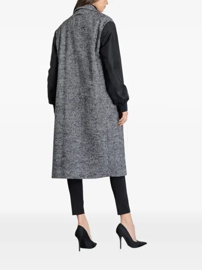 Gaëlle Herringbone Sleeve Coat In Gray