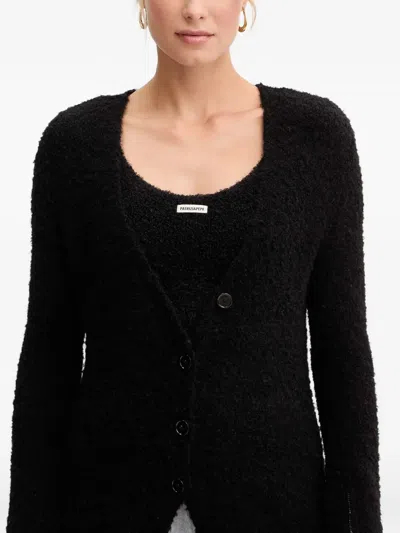 Patrizia Pepe Zip-detail Button-fastening Cardigan In Black