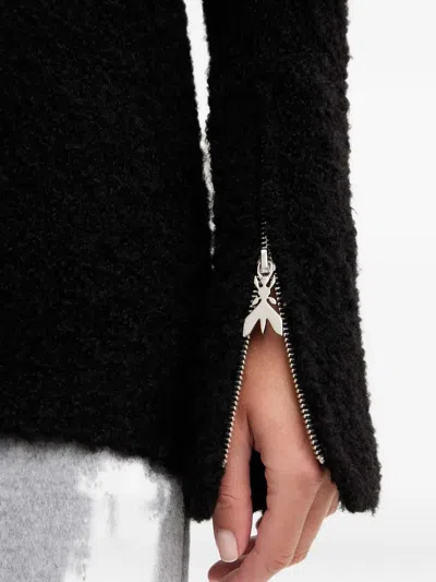 Patrizia Pepe Zip-detail Button-fastening Cardigan In Black