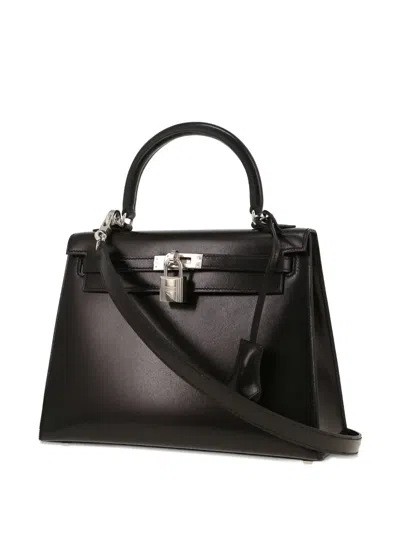 Pre-owned Hermes 2023 Kelly 25 Leather Tote Bag In Black