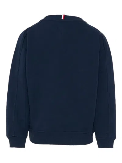 Tommy Hilfiger Junior Logo-print Crew Neck Sweatshirt In Blue