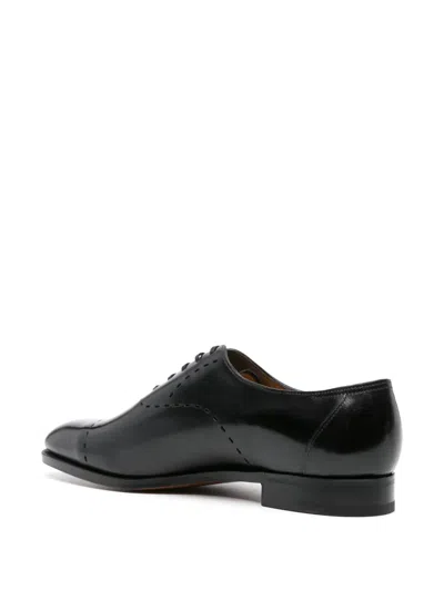 John Lobb Debossed-detailing Leather Oxford Shoes In Black