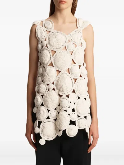 Khaite Avalon Crochet Top In Neutral