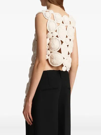 Khaite Avalon Crochet Top In Neutral