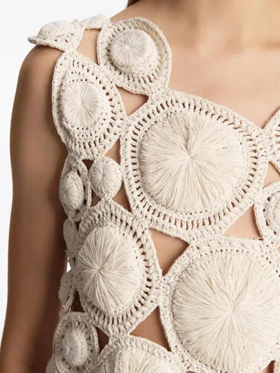 Khaite Avalon Crochet Top In Neutral