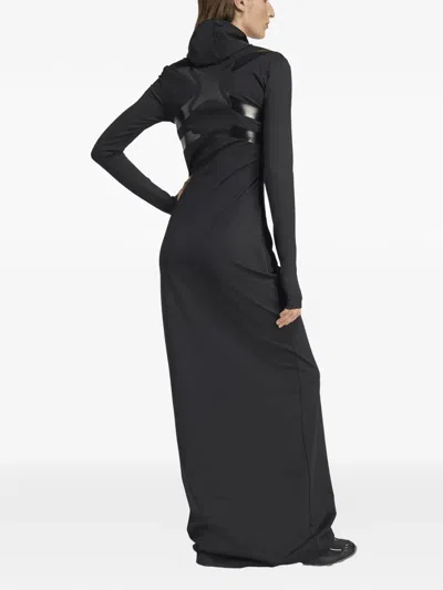 Adidas Originals Hooded Maxi Dress In Black