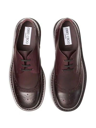 Jimmy Choo Rowan Brogue Derby In Brown
