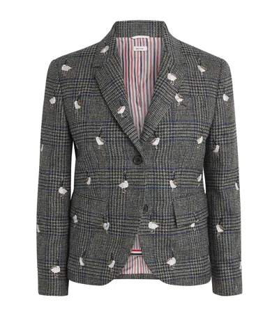 Thom Browne Wool Embroidered Blazer In Green