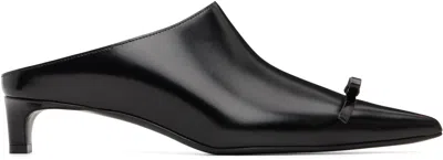 Jil Sander 25mm Bow-detail Leather Mules In Black