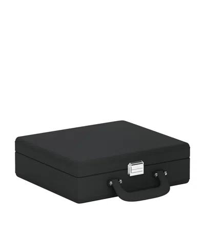 Scatola Del Tempo Leather Valigetta 8 Watch Travel Case In Gray