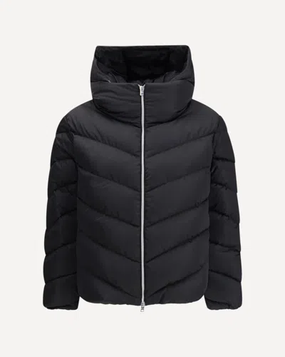 Herno Techno Satin Down Jacket In Black