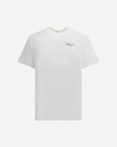 Givenchy Men White Crew Neck T-shirt With Logo On Front And Back In Cotton Man In White